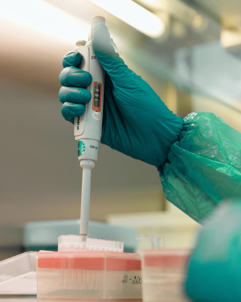 Lab technician performing fertility screening and genetic testing at EPIA Delhi