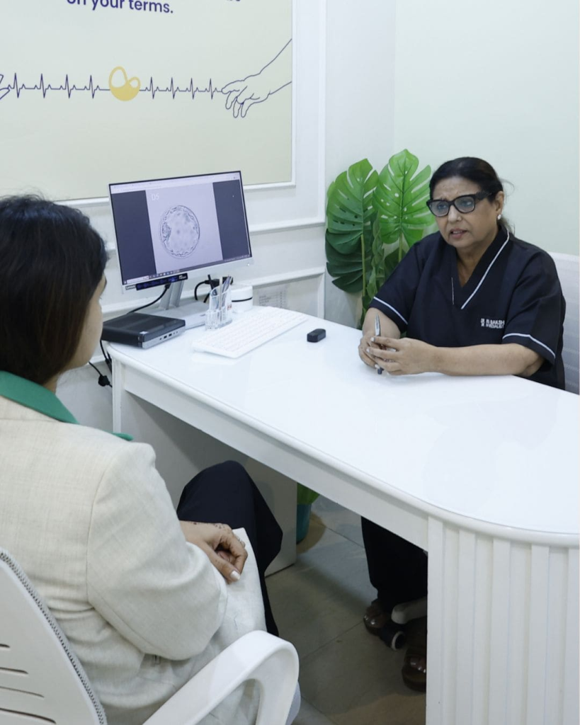 Dr. Rita Bakshi consulting fertility patient at EPIA clinic